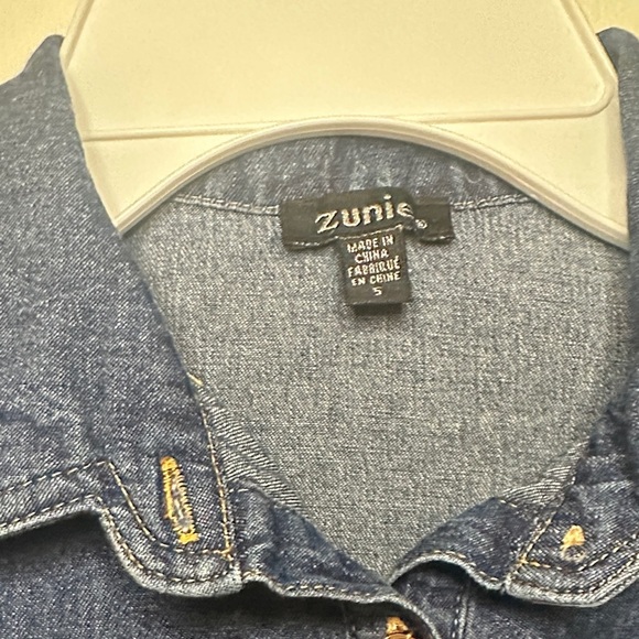 Zunie Denim and Gold Sparkle Dress - Picture 8 of 14